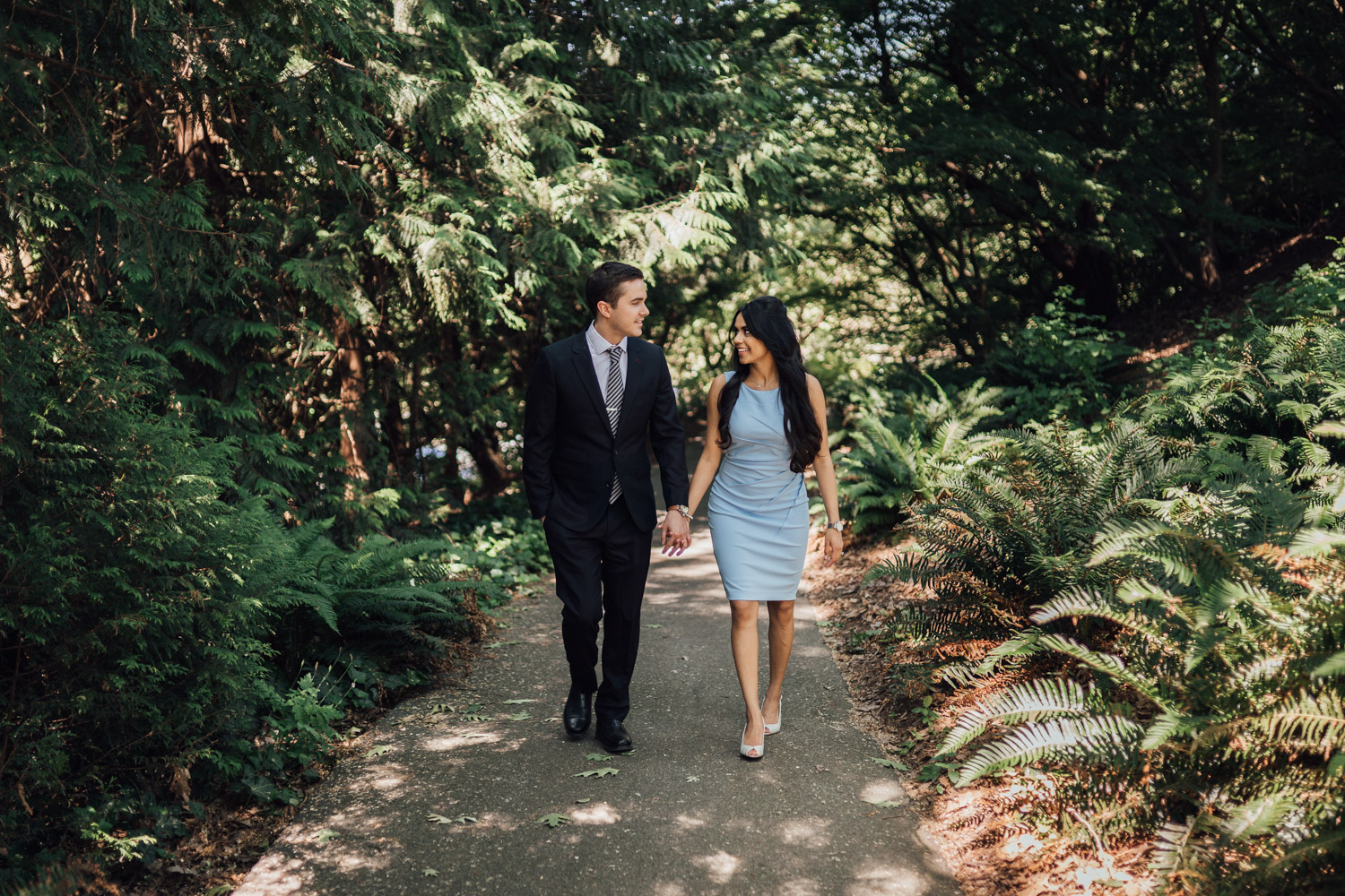 the duke vancouver city skyline view engagement photography