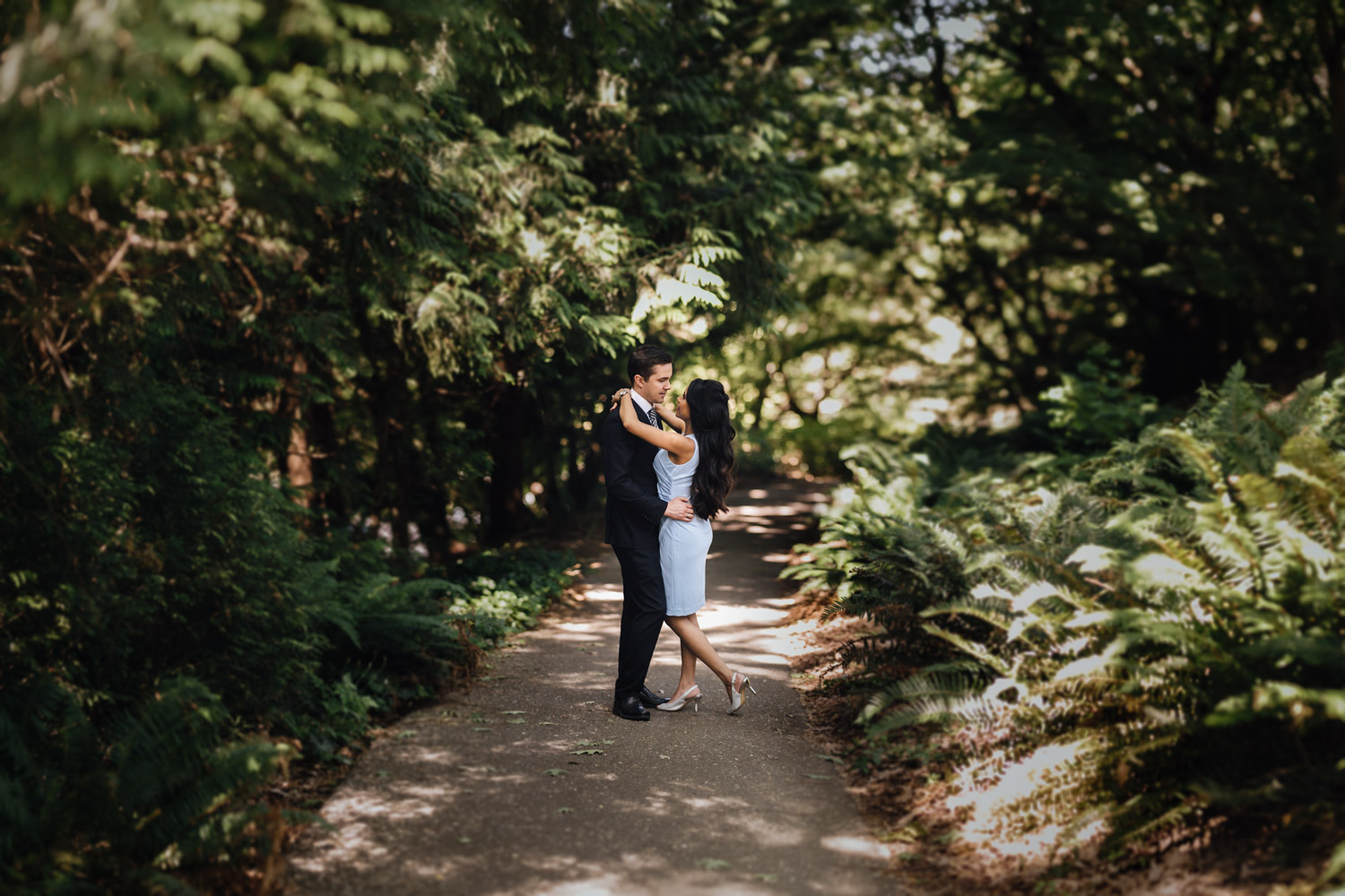 the duke vancouver city skyline view engagement photography