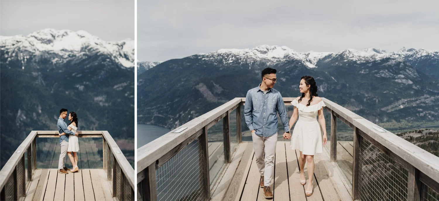 sea to sky gondola engagement photography chief lookout platform squamish bc