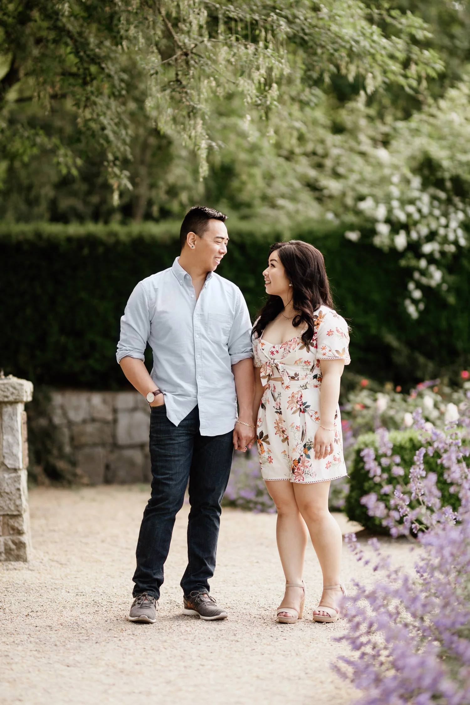 VanDusen Botanical Garden summer engagement photography in Vancouver BC