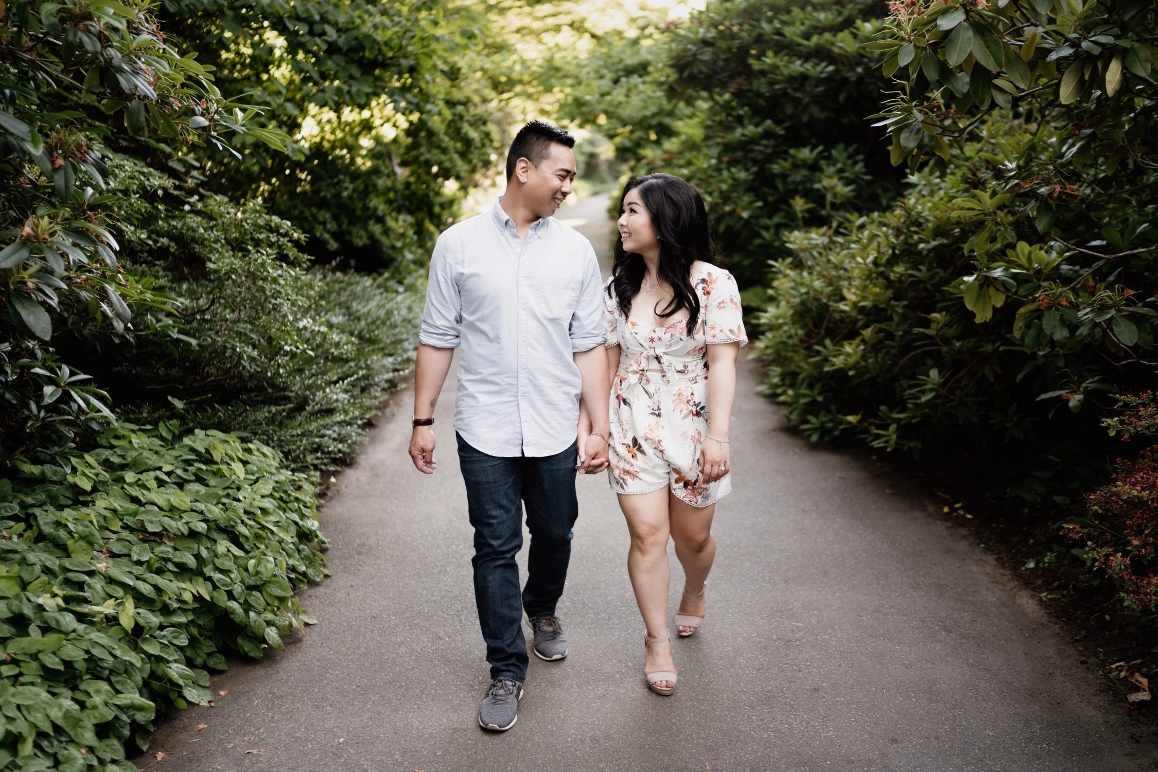 VanDusen Botanical Garden summer engagement photography in Vancouver BC