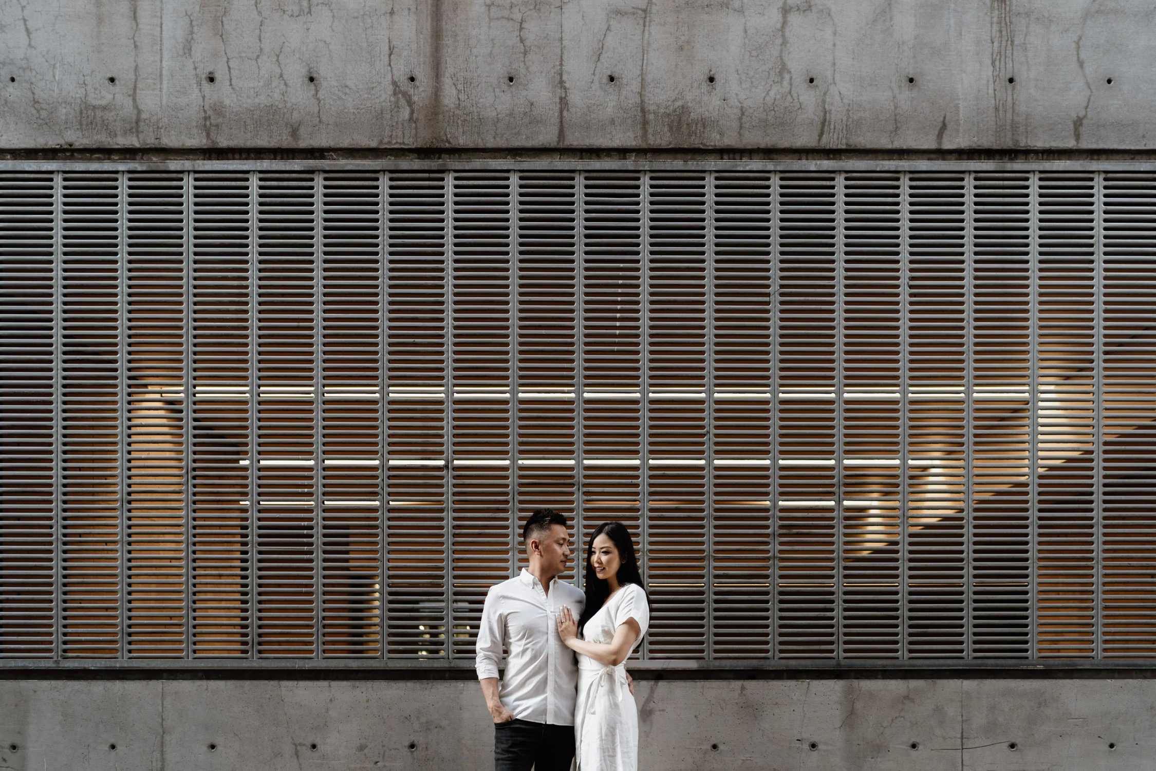 gastown engagement photography during golden hour in the summer located in vancouver bc canada