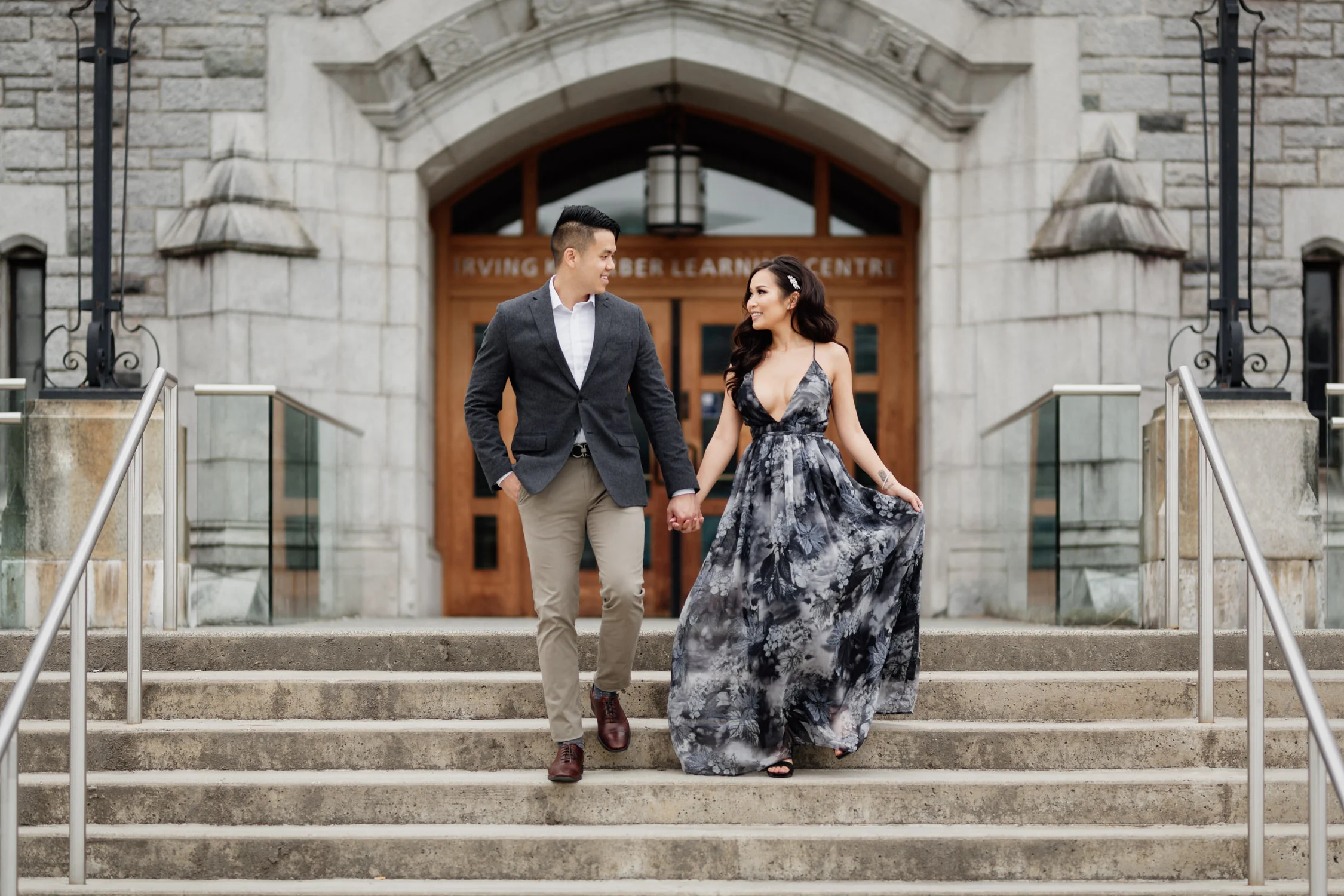 irving k. barber learning centre engagement photography at ubc vancouver