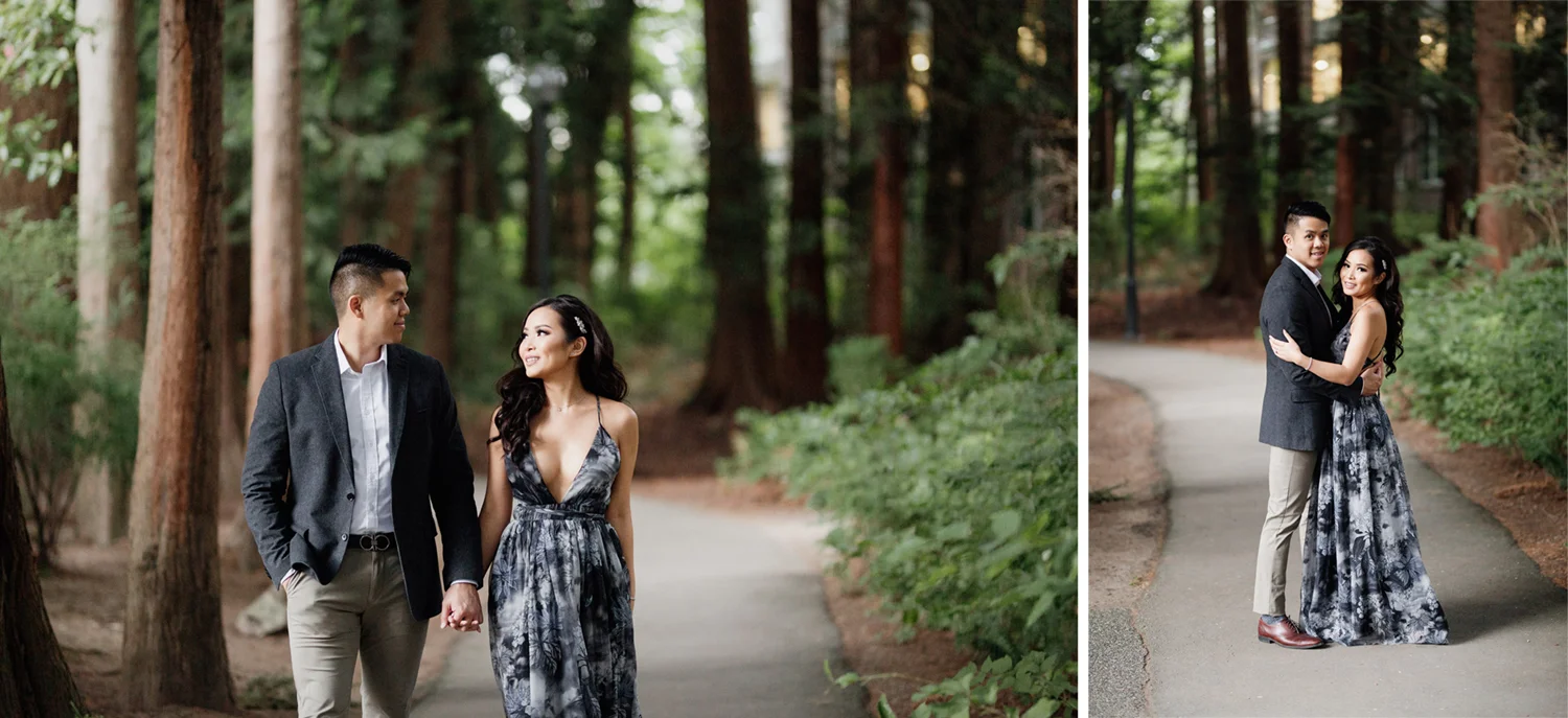 ubc forest engagement photography in vancouver bc during summer