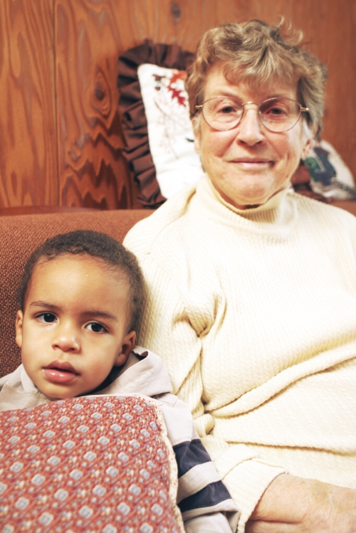 Leafy and his Great-Grandma, just before he turned two. 
