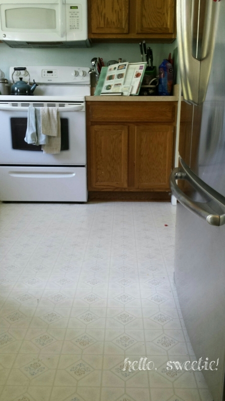 kitchen before flooring and cabinet paint