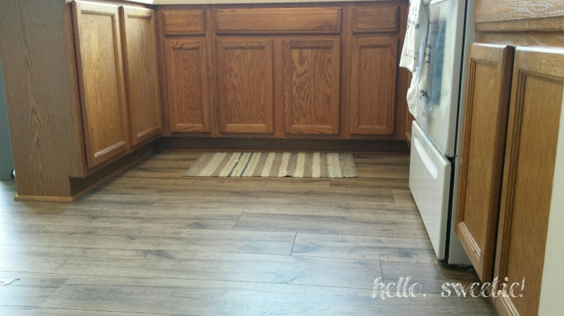 new flooring but old cabinets