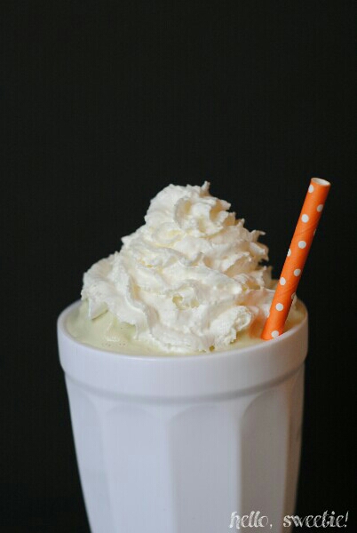 add green color & cherry, if you like, but I'm a but of a purist when it comes to this boozy shake!