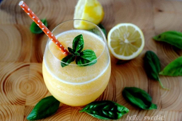 Peach-Basil Slushie