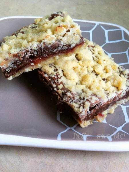 Chewy Chocolate & Raspberry Crumb Bars