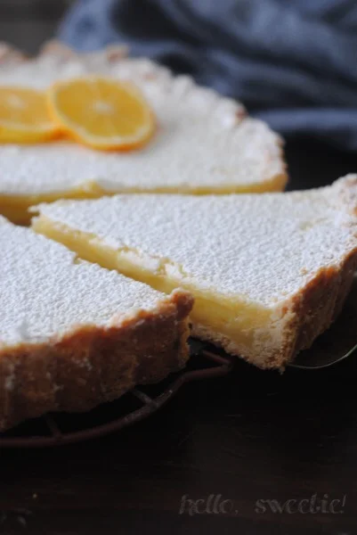 Meyer Lemon Tart with Shortbread Crust