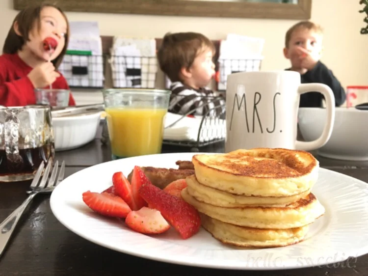 Eggnog Ricotta Pancakes