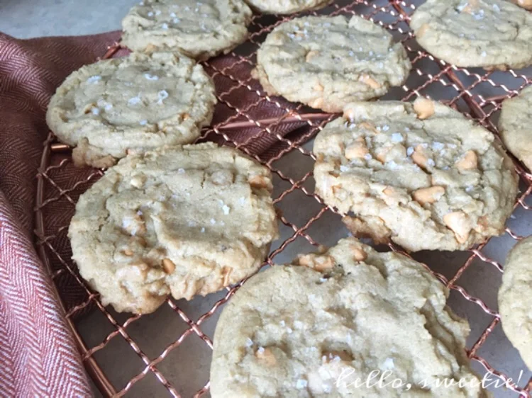 Salted Butterscotch Toffee Cookies