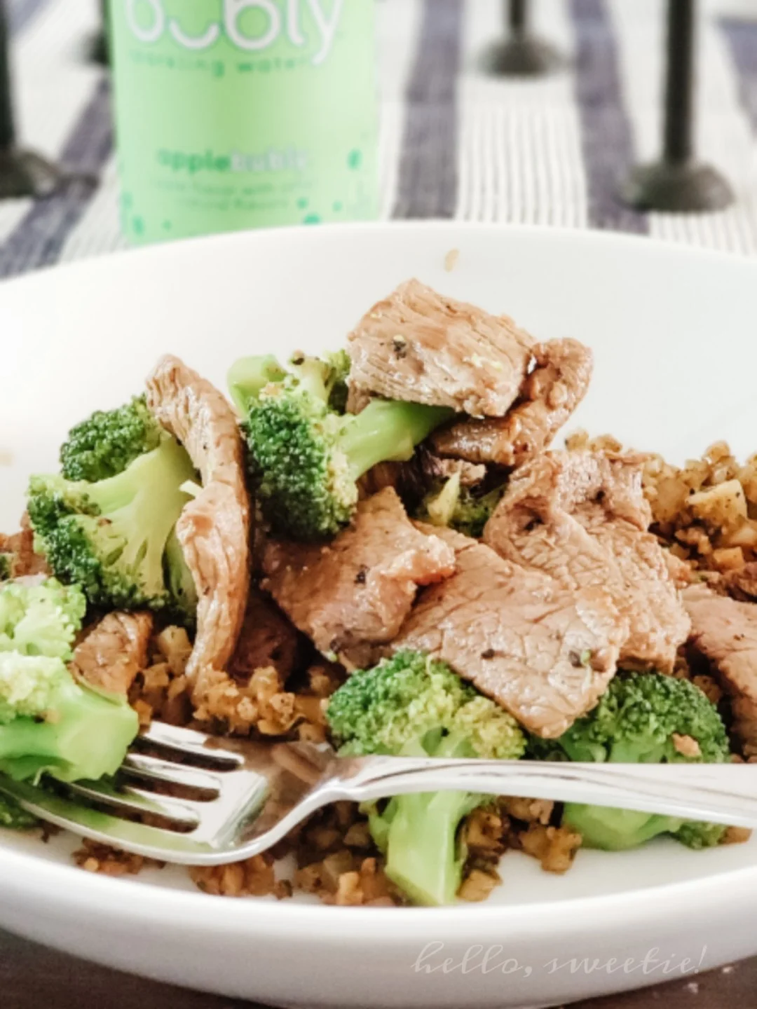 Weeknight Beef & Broccoli over Seasoned Cauliflower Rice
