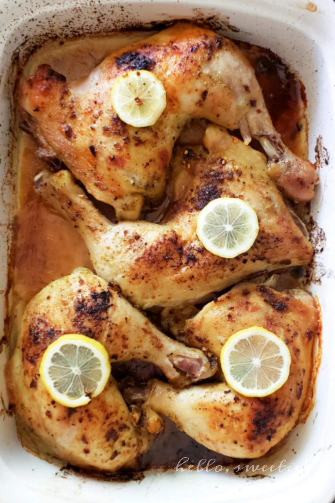 Oven Roasted Chicken Leg Quarters with Italian Herbs & Lemon