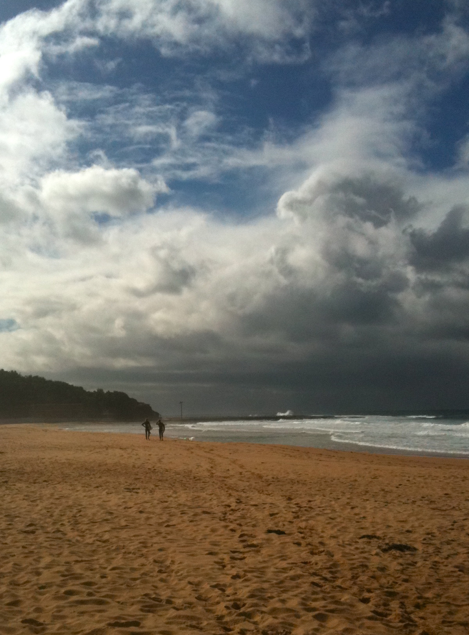 Winter beach morning