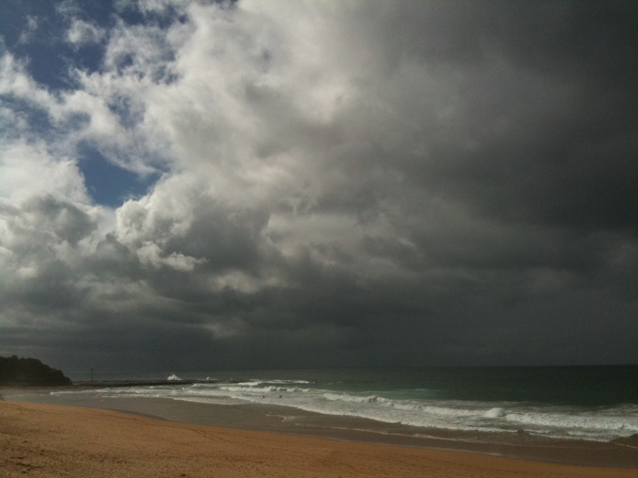 Winter beach morning