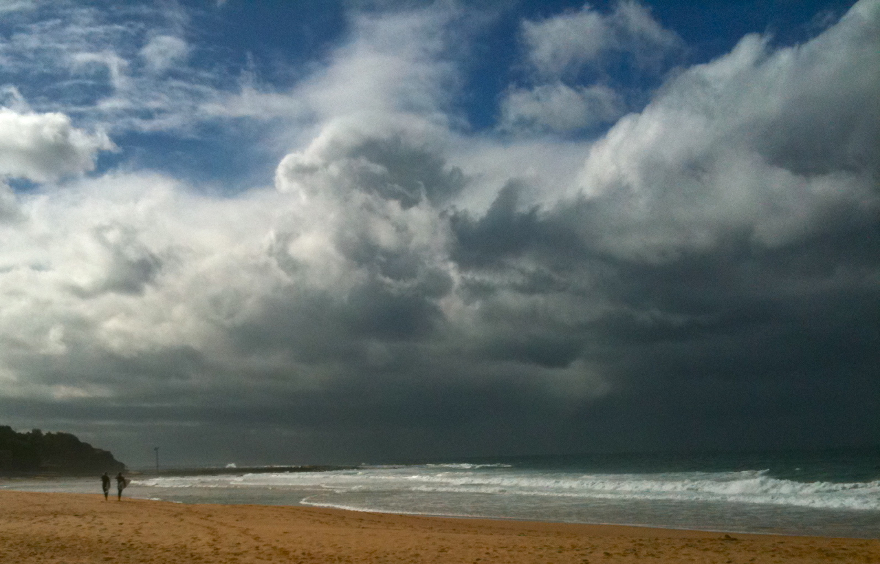 Winter beach morning