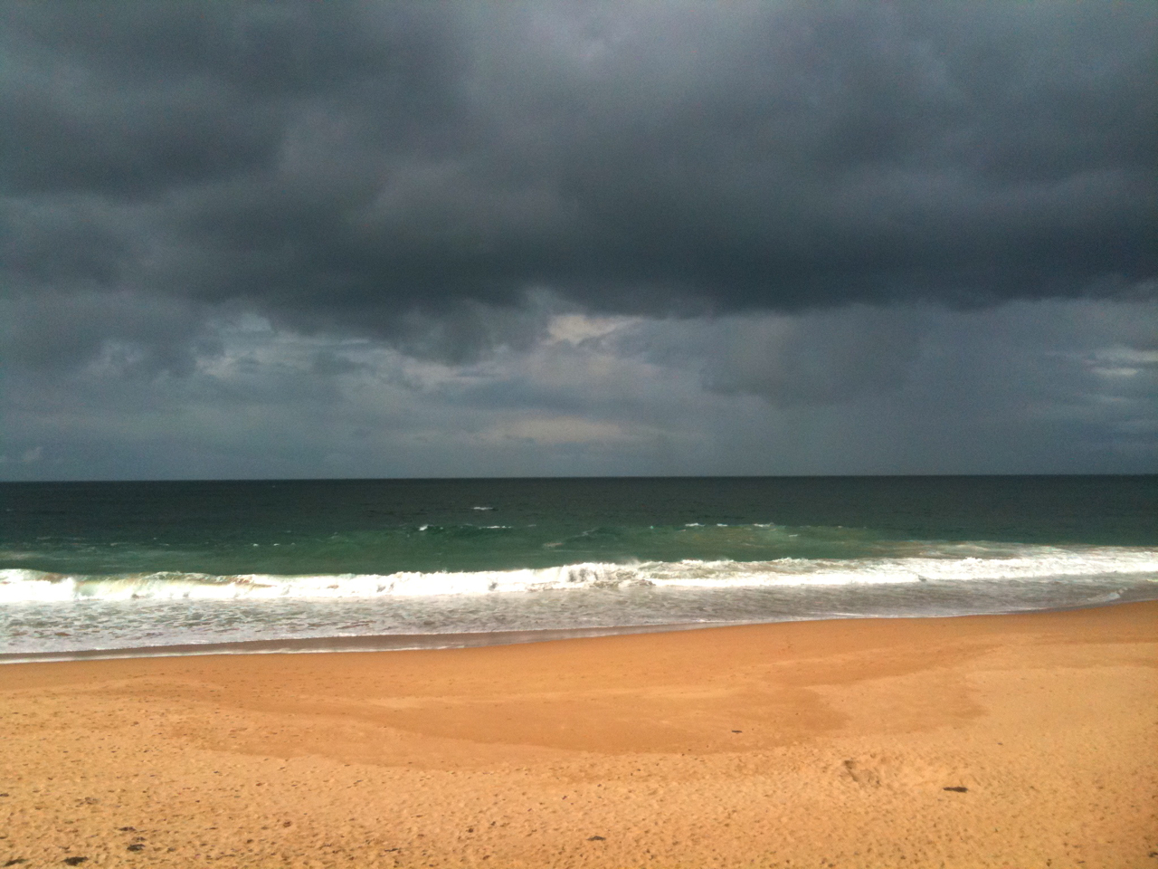 Winter beach morning