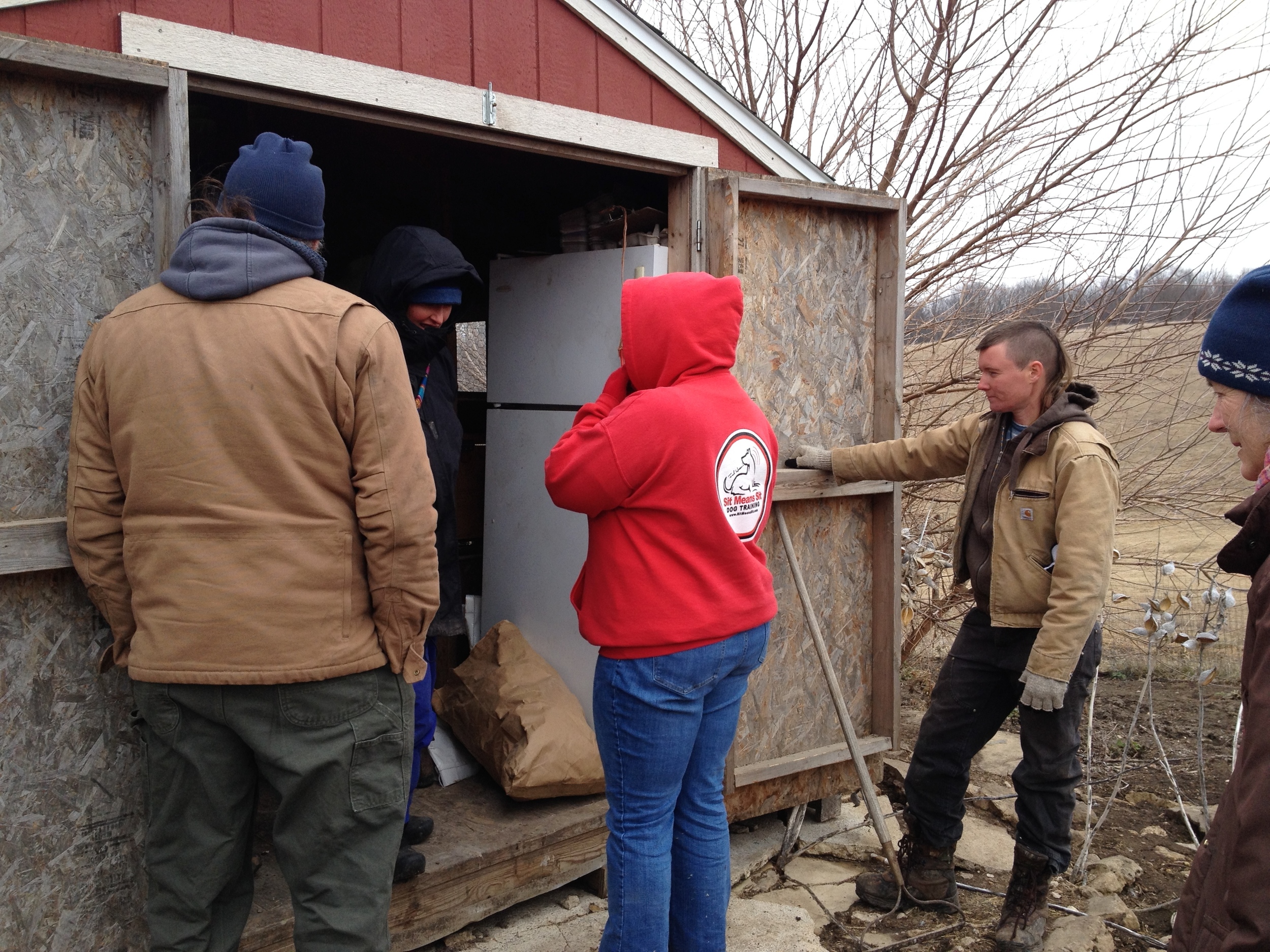  Lindsay showing us her shed-turned-chicken coop. 