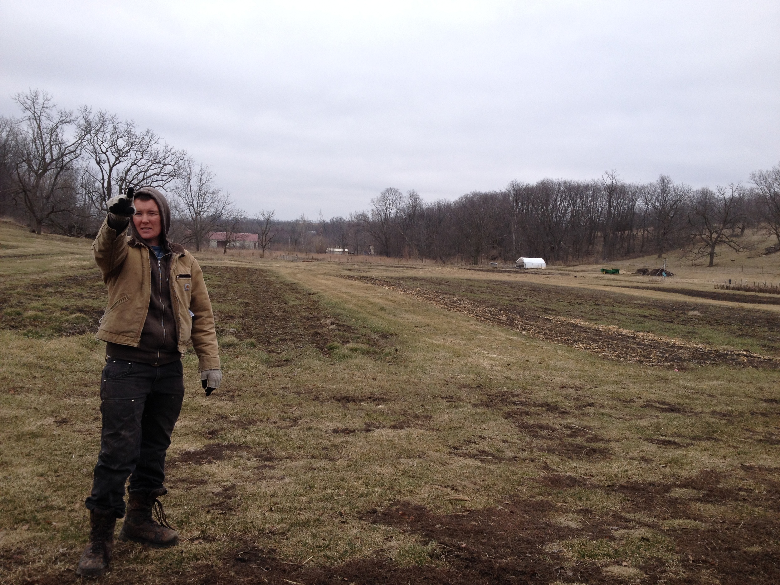  Farmer Lindsay showing us around her fields. 