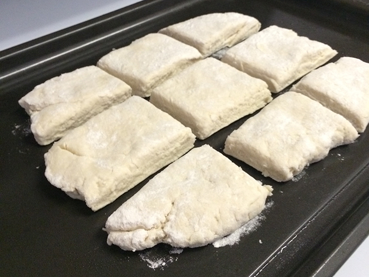 Baking the biscuits just 1/2 inch apart on an ungreased cookie sheet. 