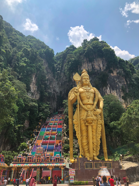 Batu Caves. There were some monkeys on the stairs that we fed crackers to which was fun!