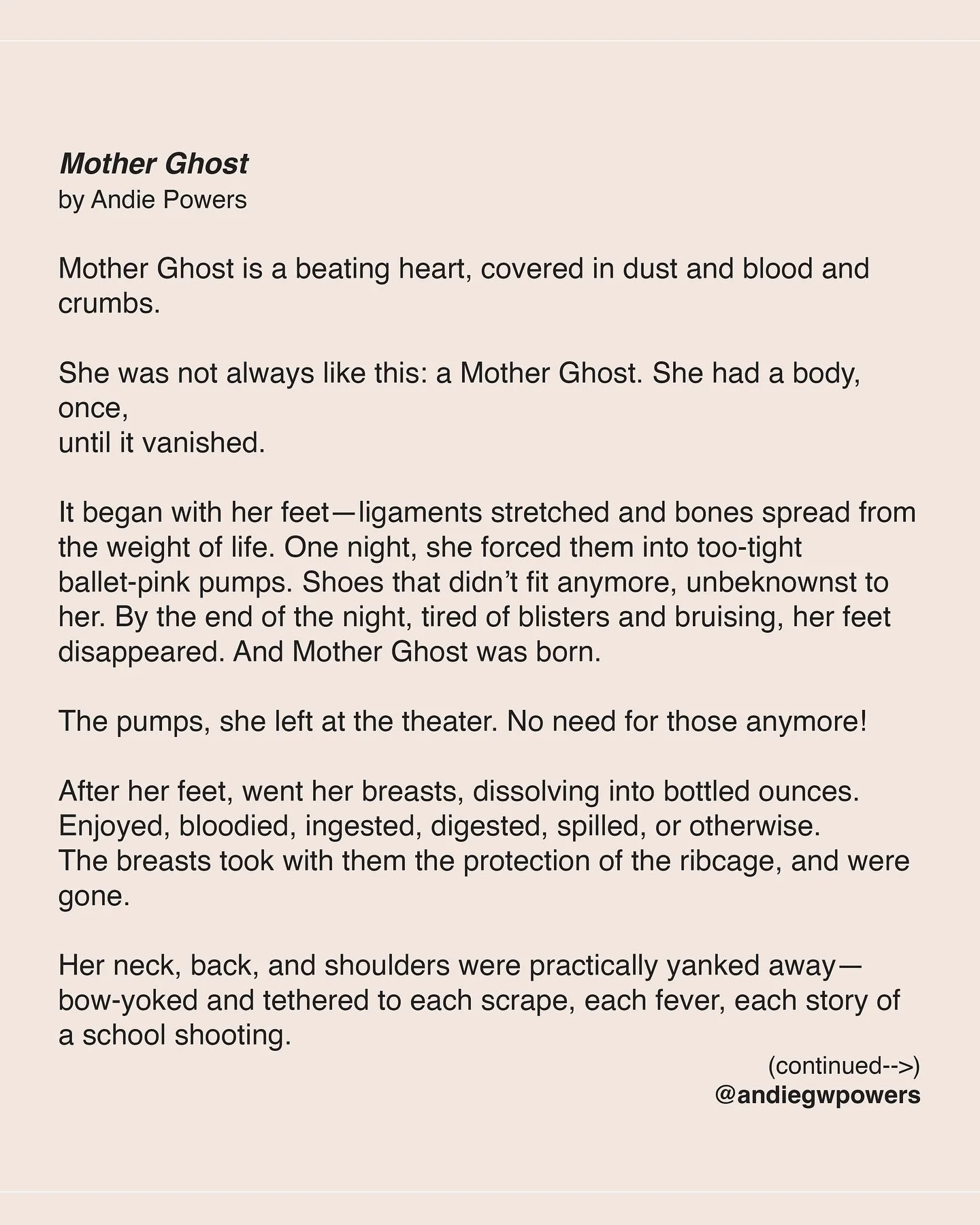 It&rsquo;s spooky season. And you know what that means&mdash;it&rsquo;s time to bring out MOTHER GHOST, or at least what&rsquo;s left of her. #motherghost #poemsofig