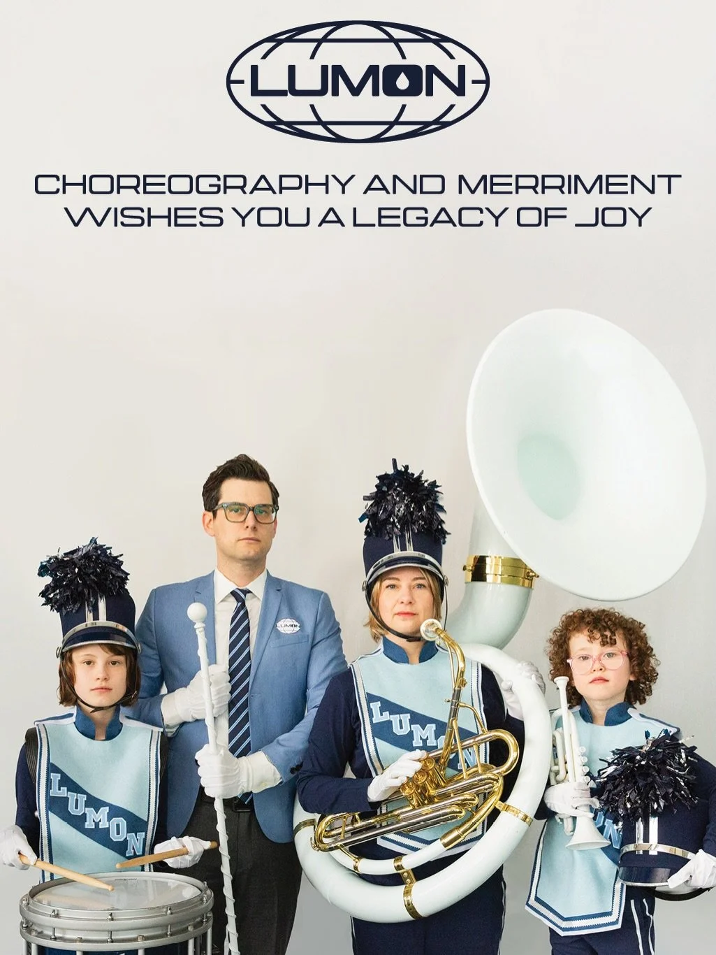 My outie is knowledgeable about creating weird Christmas card concepts each year. Are those my 7th grade dance team poms? Why yes, they are. And the sousaphone? It&rsquo;s helpful to have a husband who is a teacher at a high school. Thanks to my kids