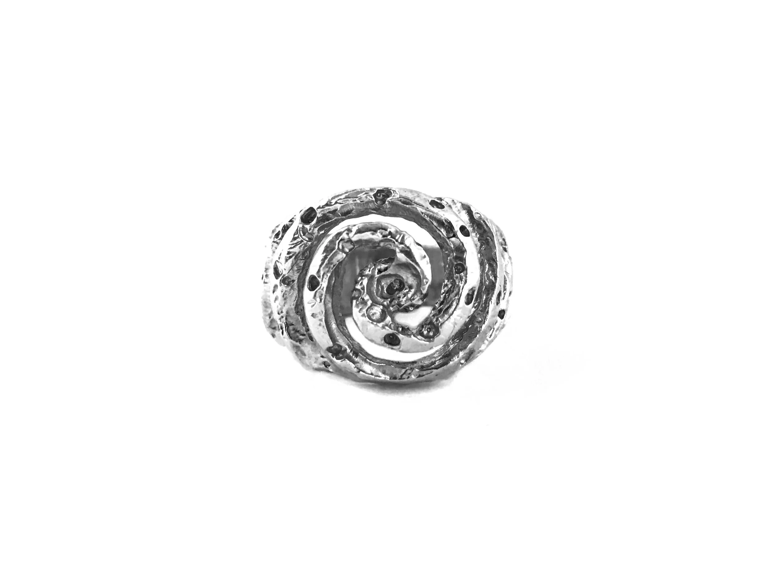 galaxy silver lucasplus ring cosmos universe handmade carved wax swirl whirl eye new york