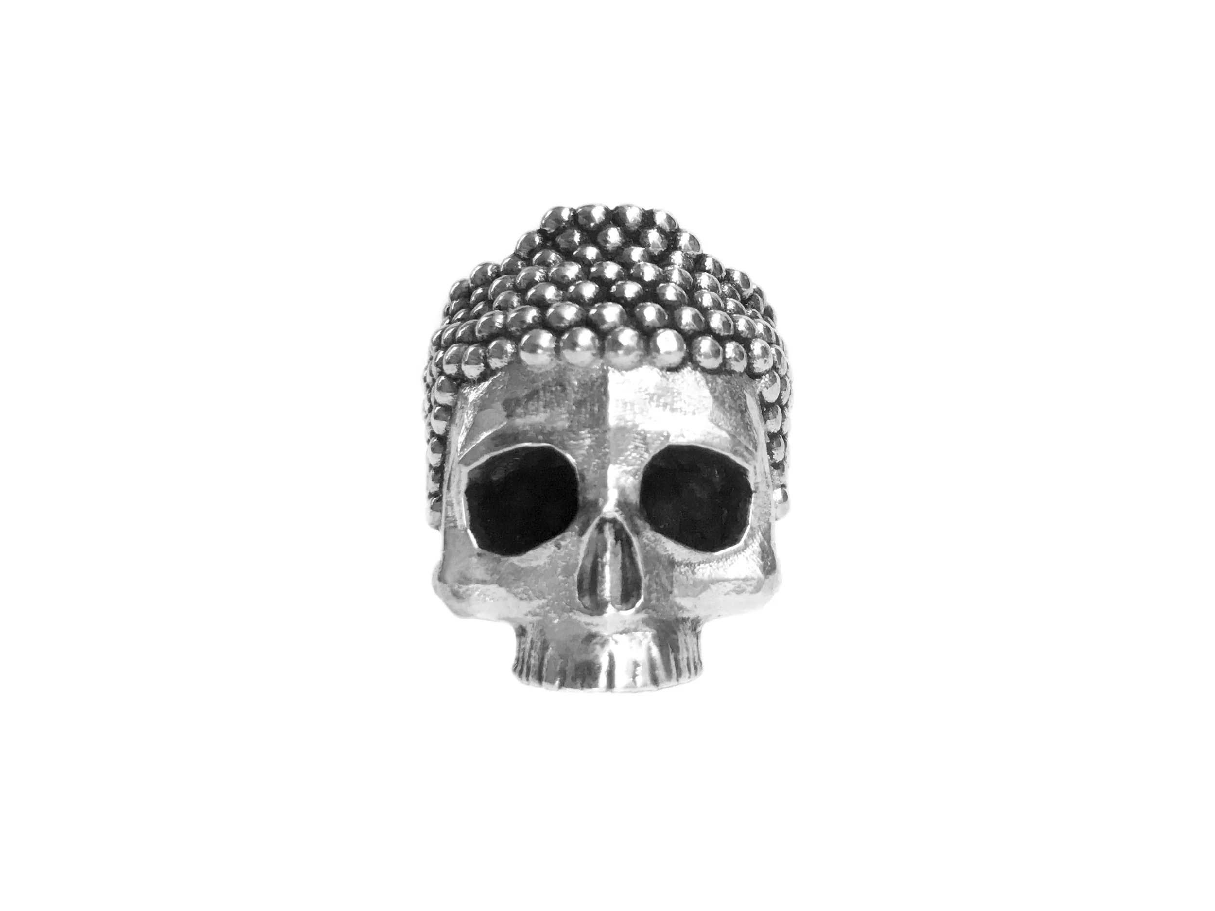 buddha skull ring oxidized sterling silver mens unisex jewelry new york lucasplus skullring zen