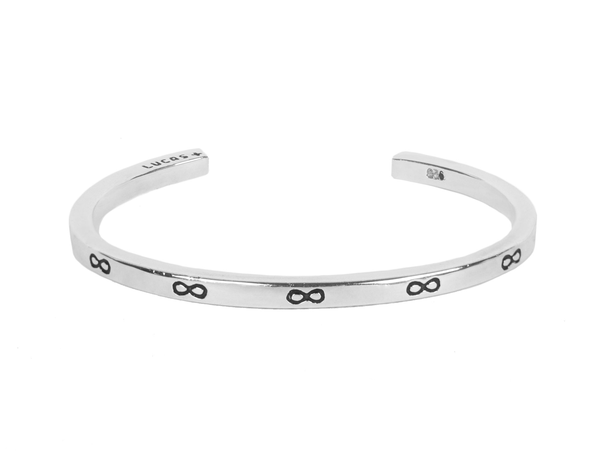 infinite infinity cuff bracelet mens unisex lucasplus jewelry sterling silver symbolic abundance mindset positive psychology law of attraction the secret symbolism positivity