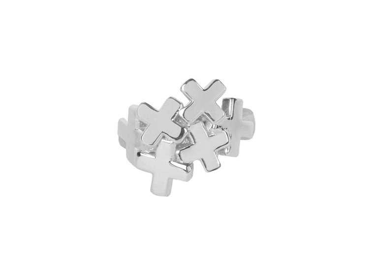 Sterling silver Small Pile of Plus Ring