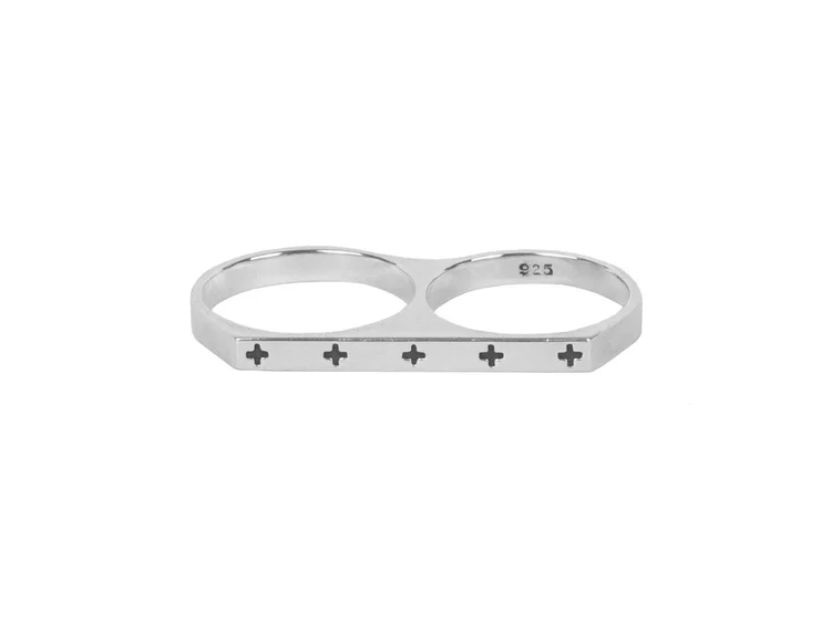 Sterling silver Two Finger Plus Ring