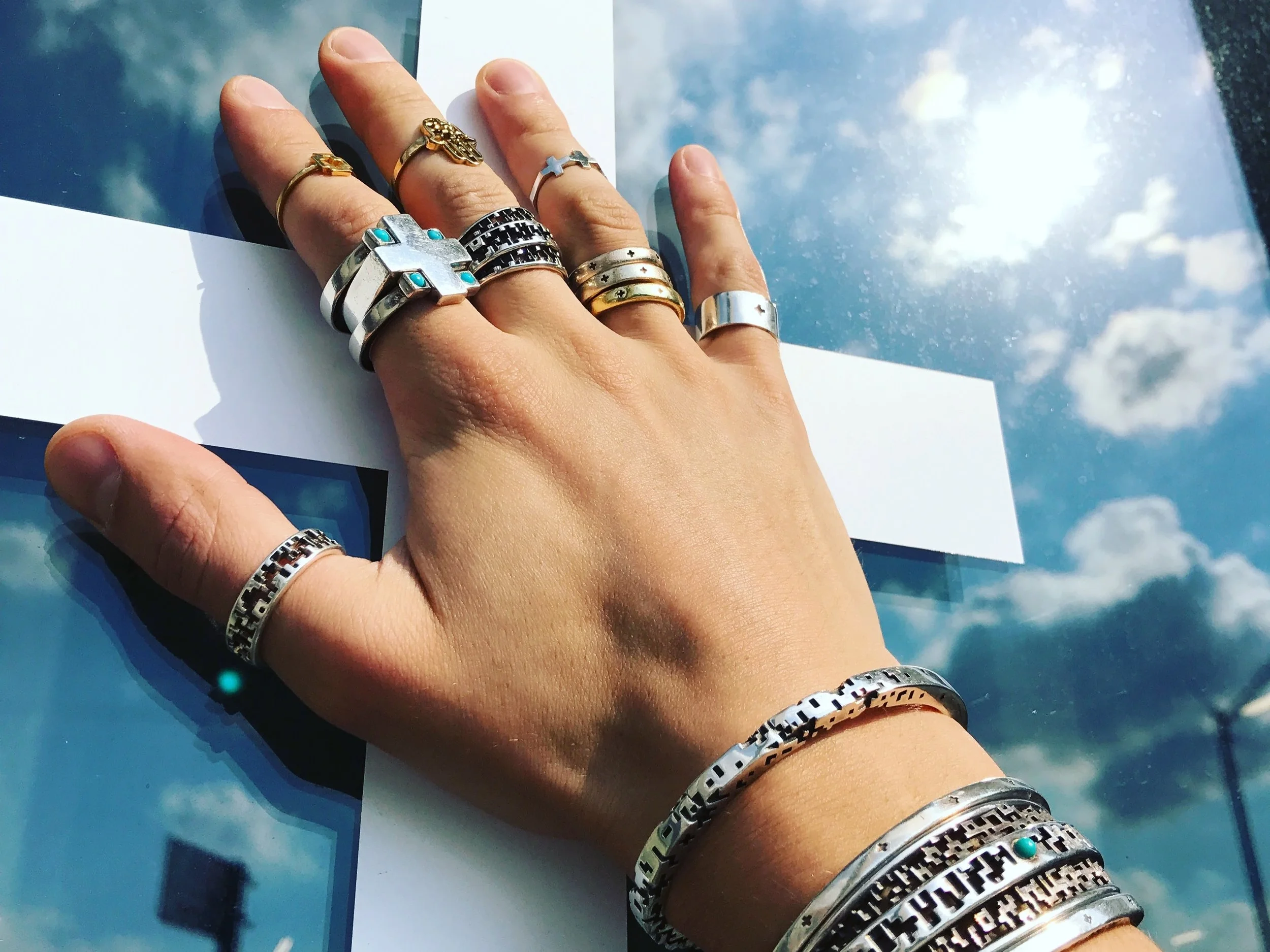 pixel band lucasplus ring pixelated minecraft 3dprinted jewelry oxidized silver new york tetris mens accessories unisex futuristic new mexico pixelation hand plus symbolic cuff bracelet stacking