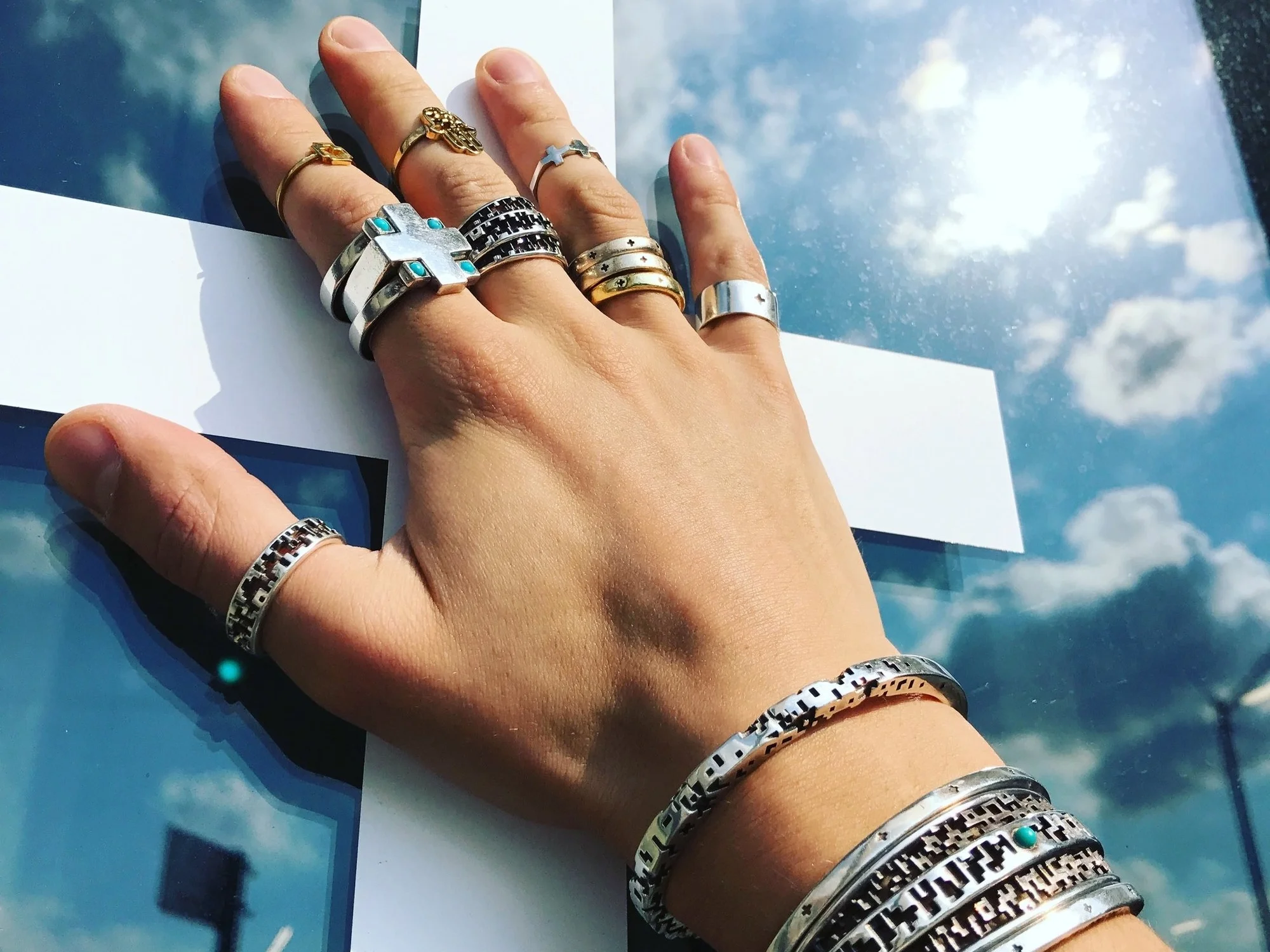 pixel cuff sterling silver oxidized duality materialization manifestation pixelation minecraft tetris pixels matter accessory bracelet mens unisex 3dprinted 3dprint lucasplus new york ringstack