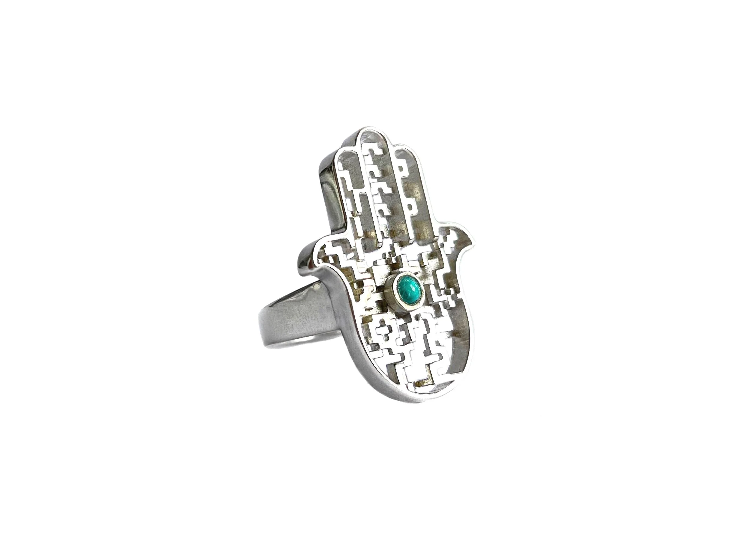 Hamsa Ring with Turquoise