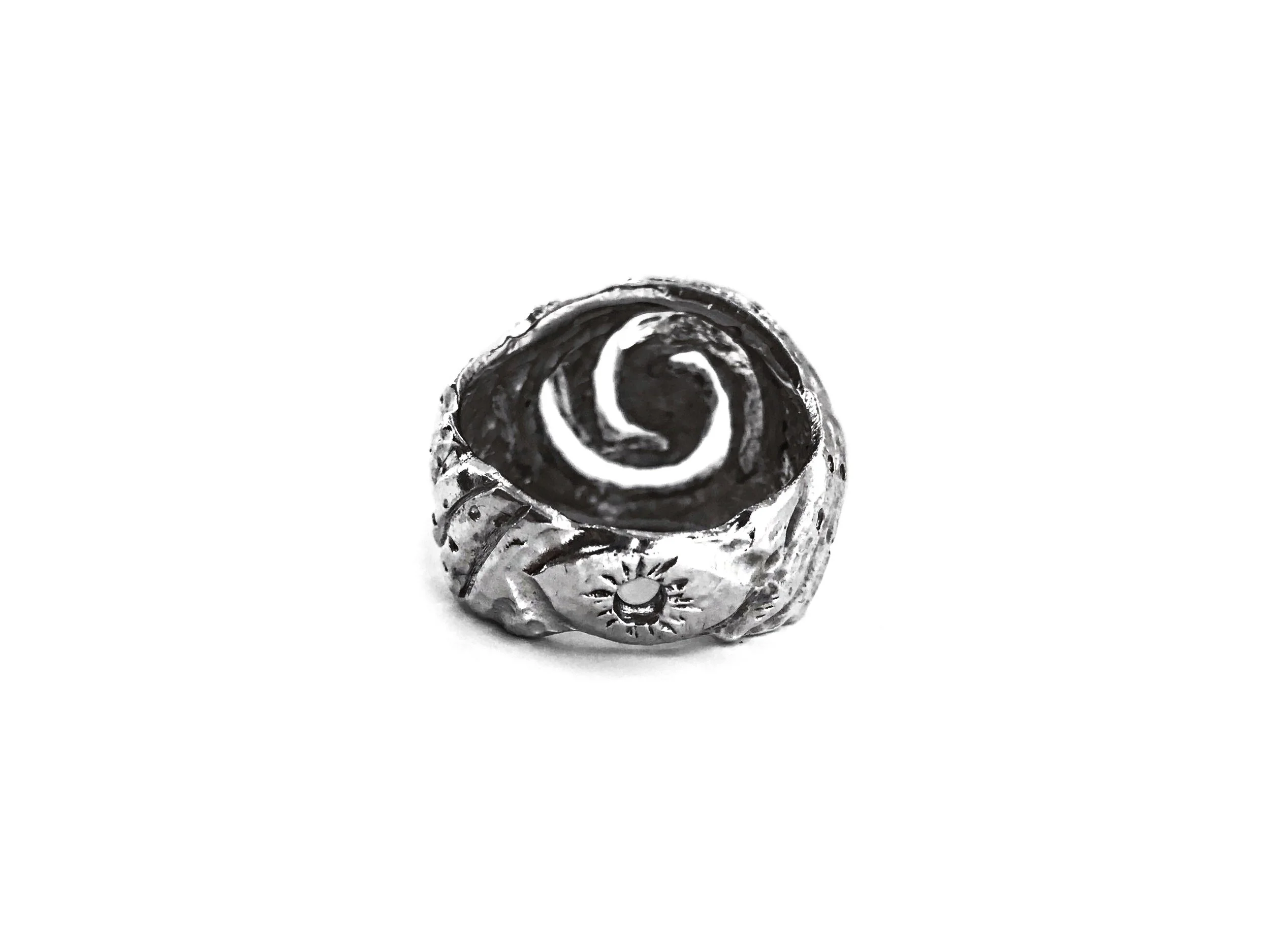 galaxy silver lucasplus ring cosmos universe handmade carved wax swirl whirl eye new york