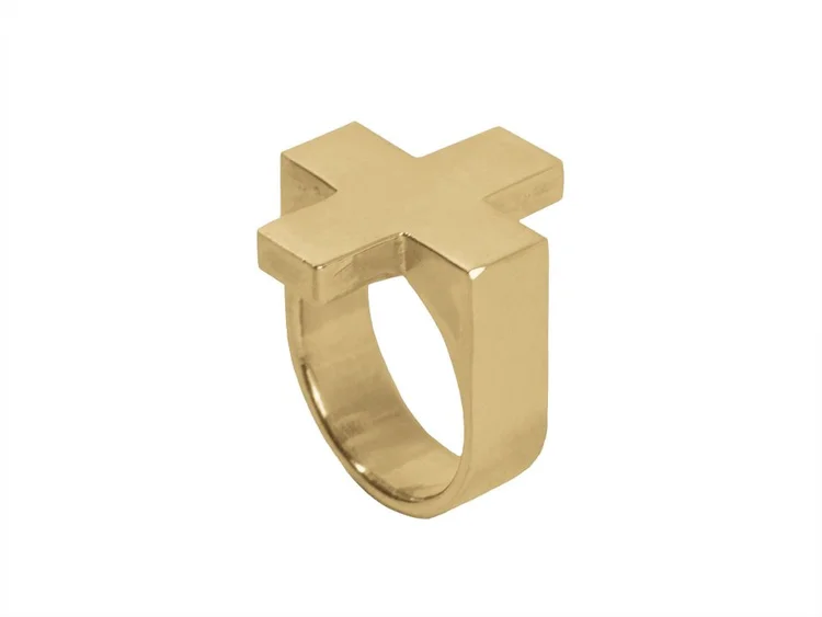 14K yellow gold Plus Ring, side view