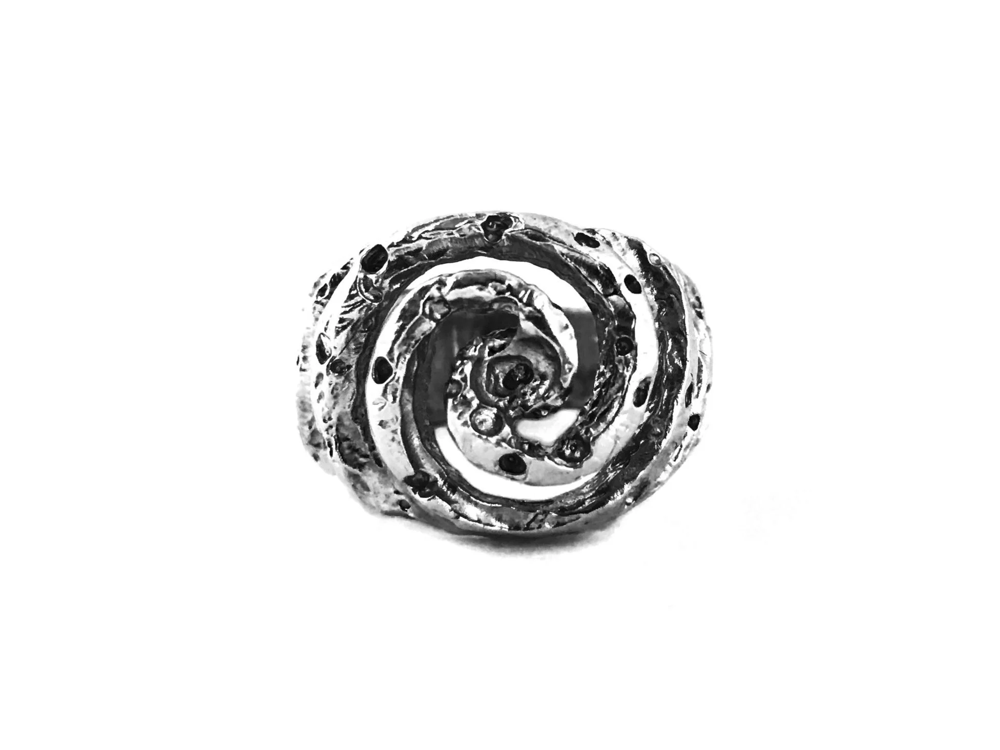 galaxy silver lucasplus ring cosmos universe handmade carved wax swirl whirl eye new york