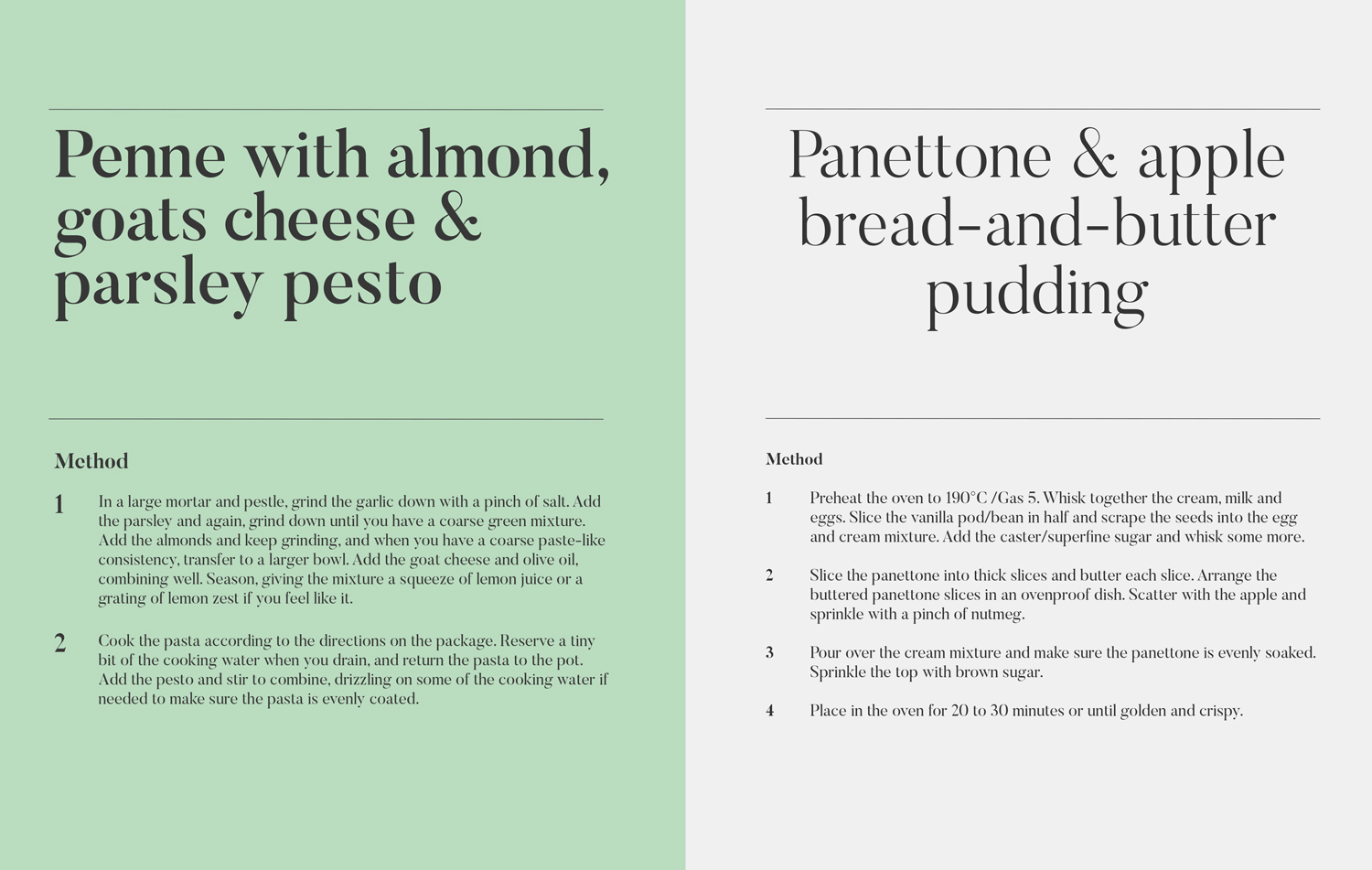 Typographic examples.