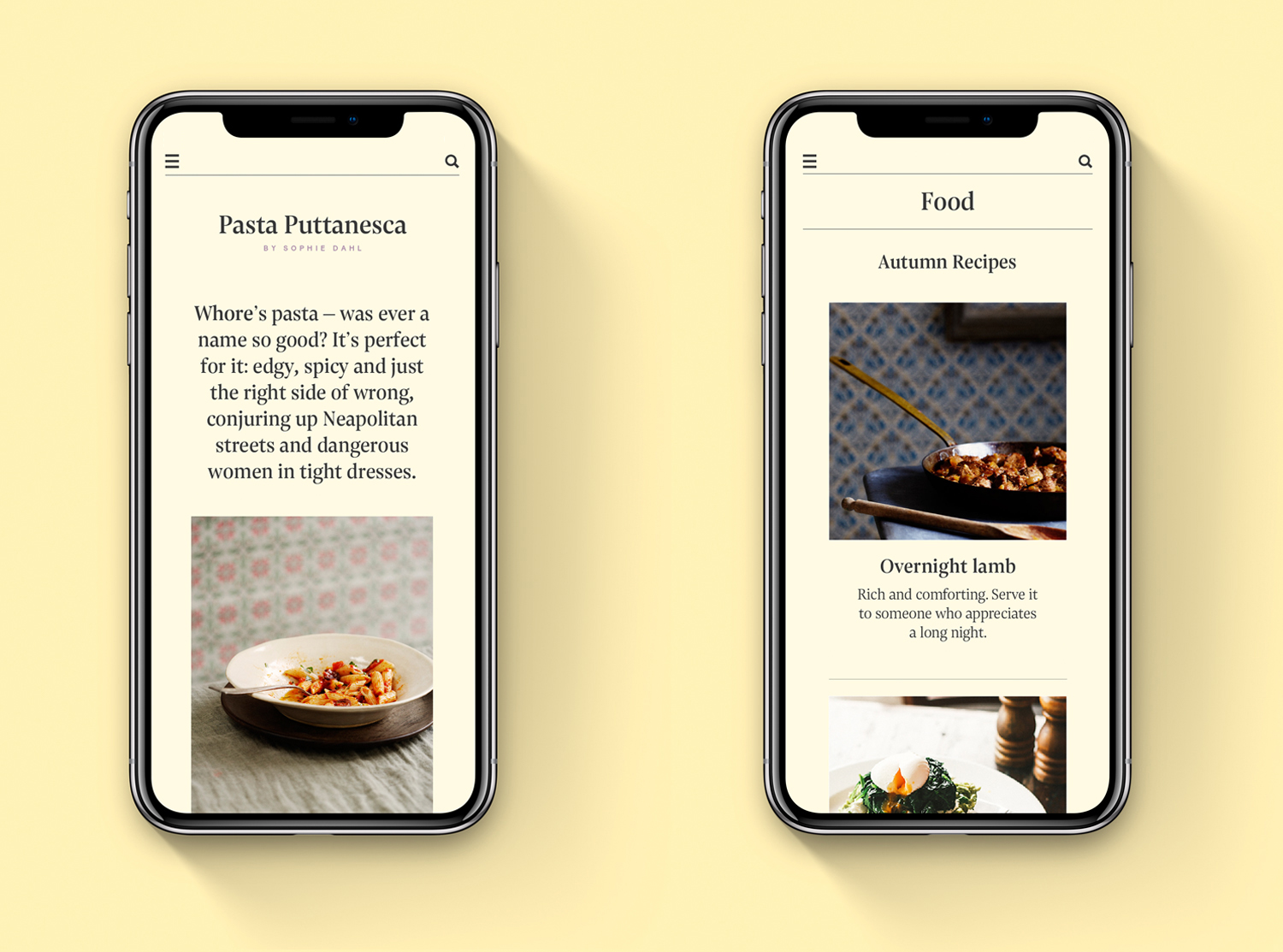 Details of seasonal food section