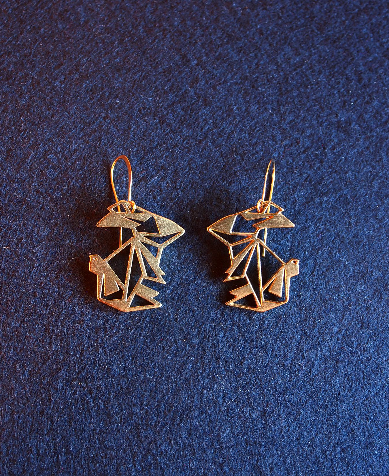mini peacock gold mirror acrylic earrings — nummynims