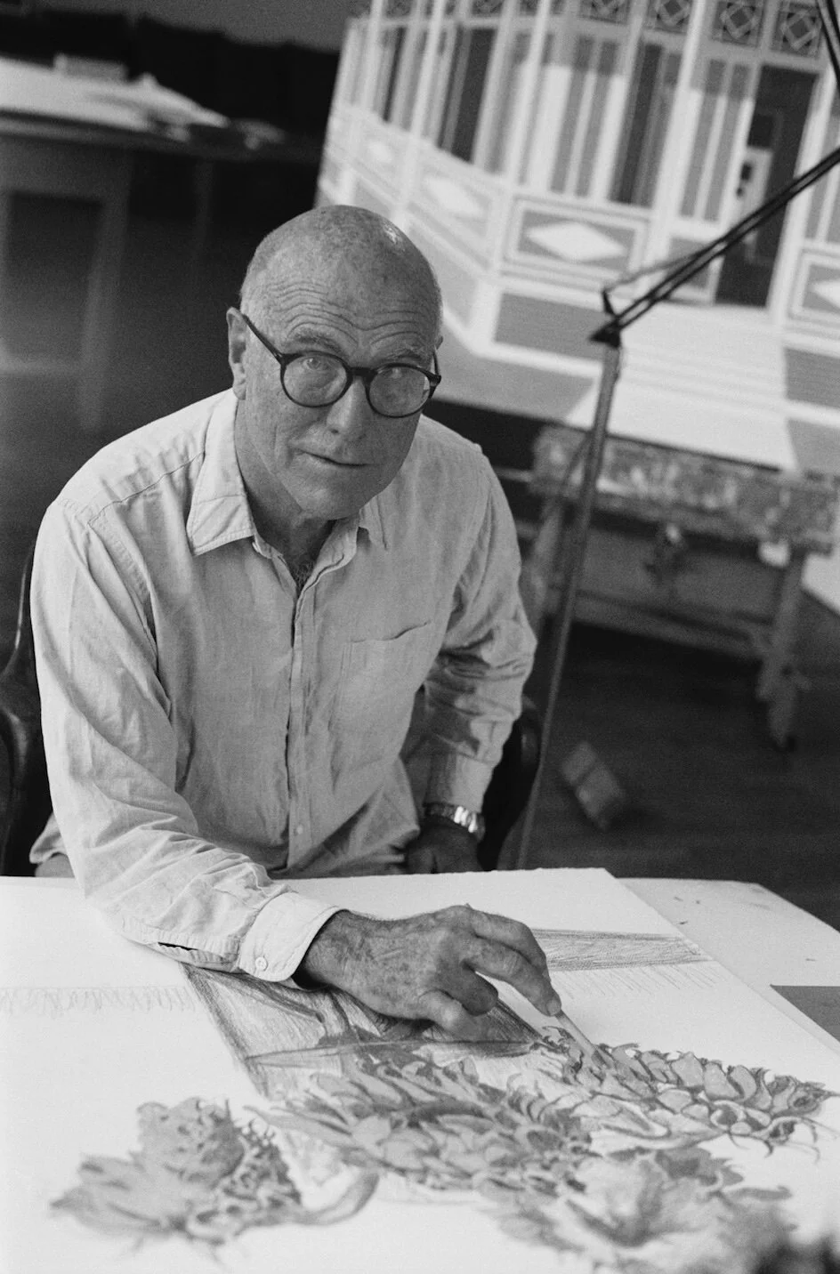 EMILIO SANCHEZ (1921-1999) FOR THE  UNITED STATES POSTAL SERVICE  PORTRAIT BY ALEXIS RODRIGUEZ-DUARTE IN COLLABORATION WITH  TICO TORRES 