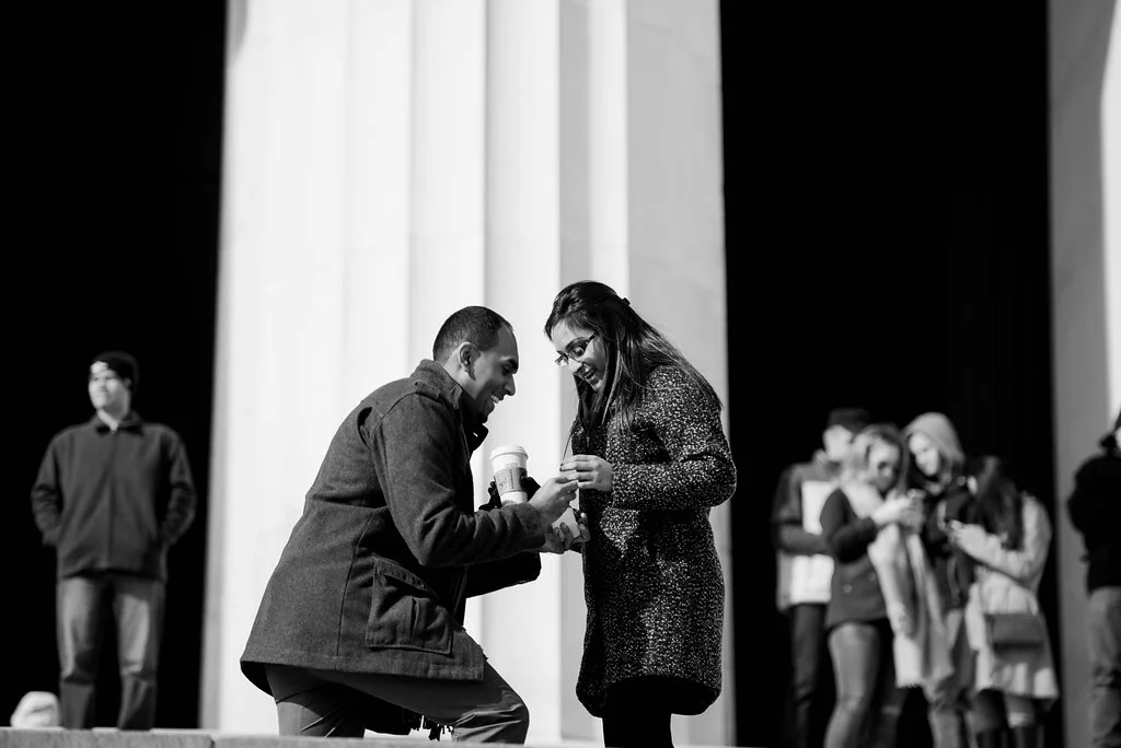 Pratik and Ronak- Lincoln Memorial, Washington, D.C Surprise Proposal
