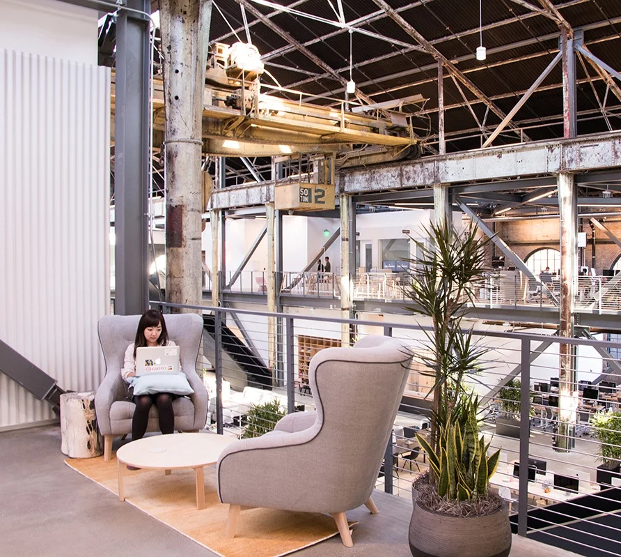We laid out the office with plenty of cozy nooks to escape to and decompress.