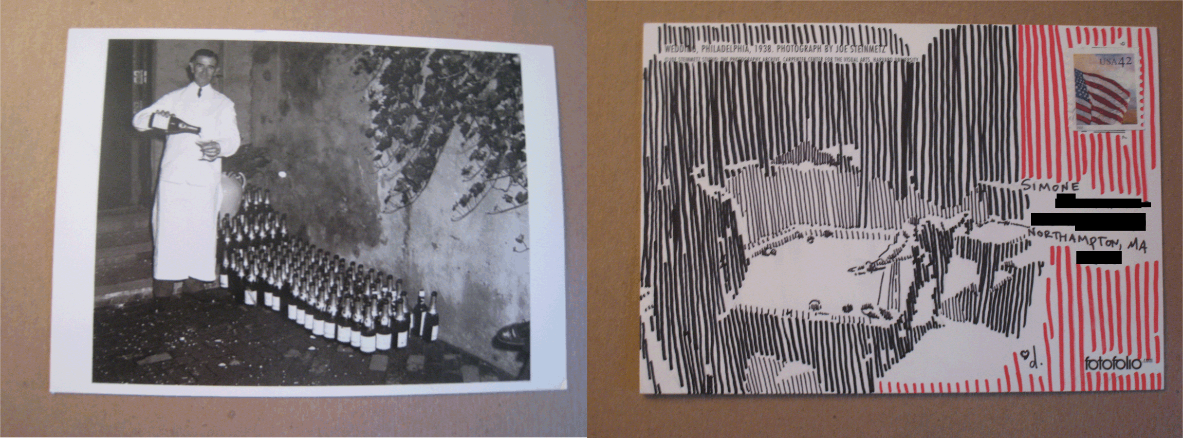  ​ Permanent marker on a postcard  