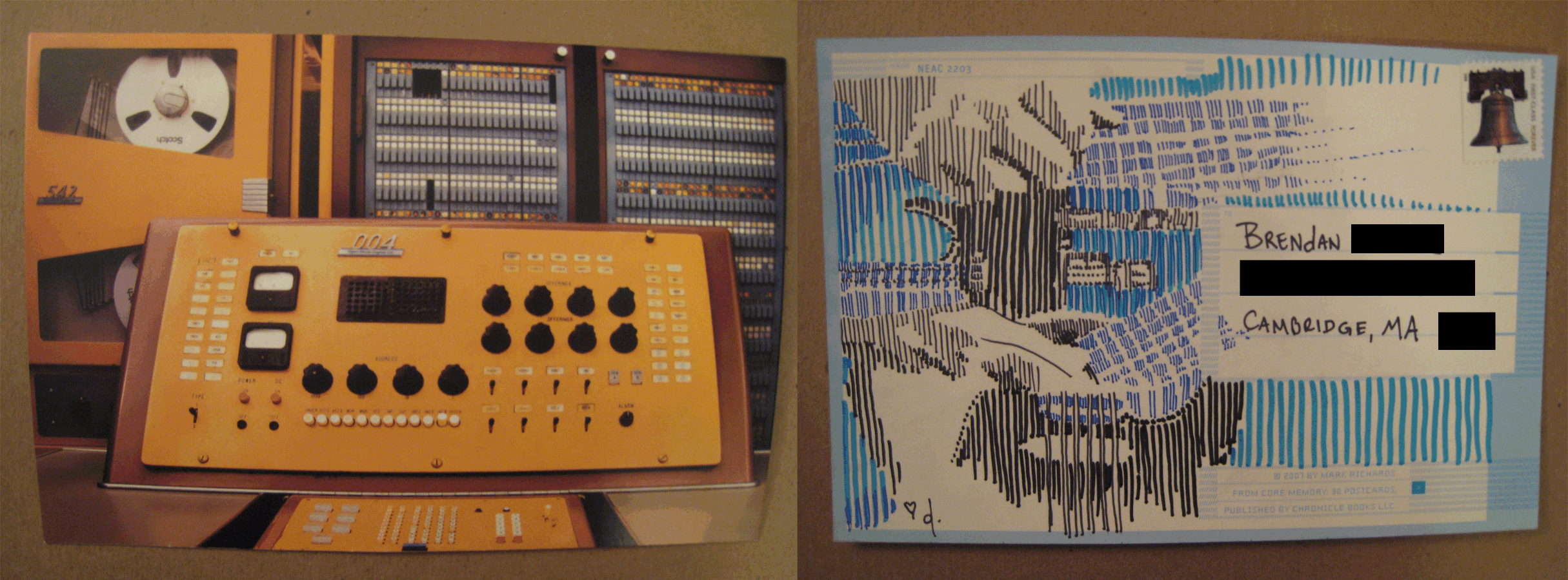  ​ Permanent marker on a postcard  