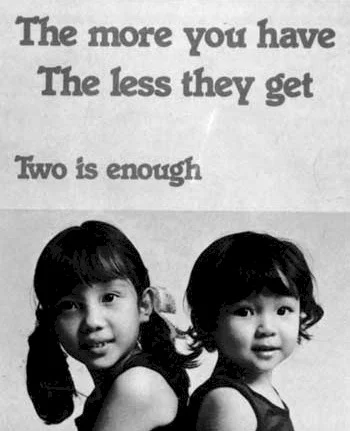 A common refrain in India is "Ham Do Hamare Do" (translated "We two, Our two"). Meaning, two adults do not need to have more than two children. This has more recently been replaced with the slogan "One or None" (stressing the only choice to make is between having one child or no children at all). 