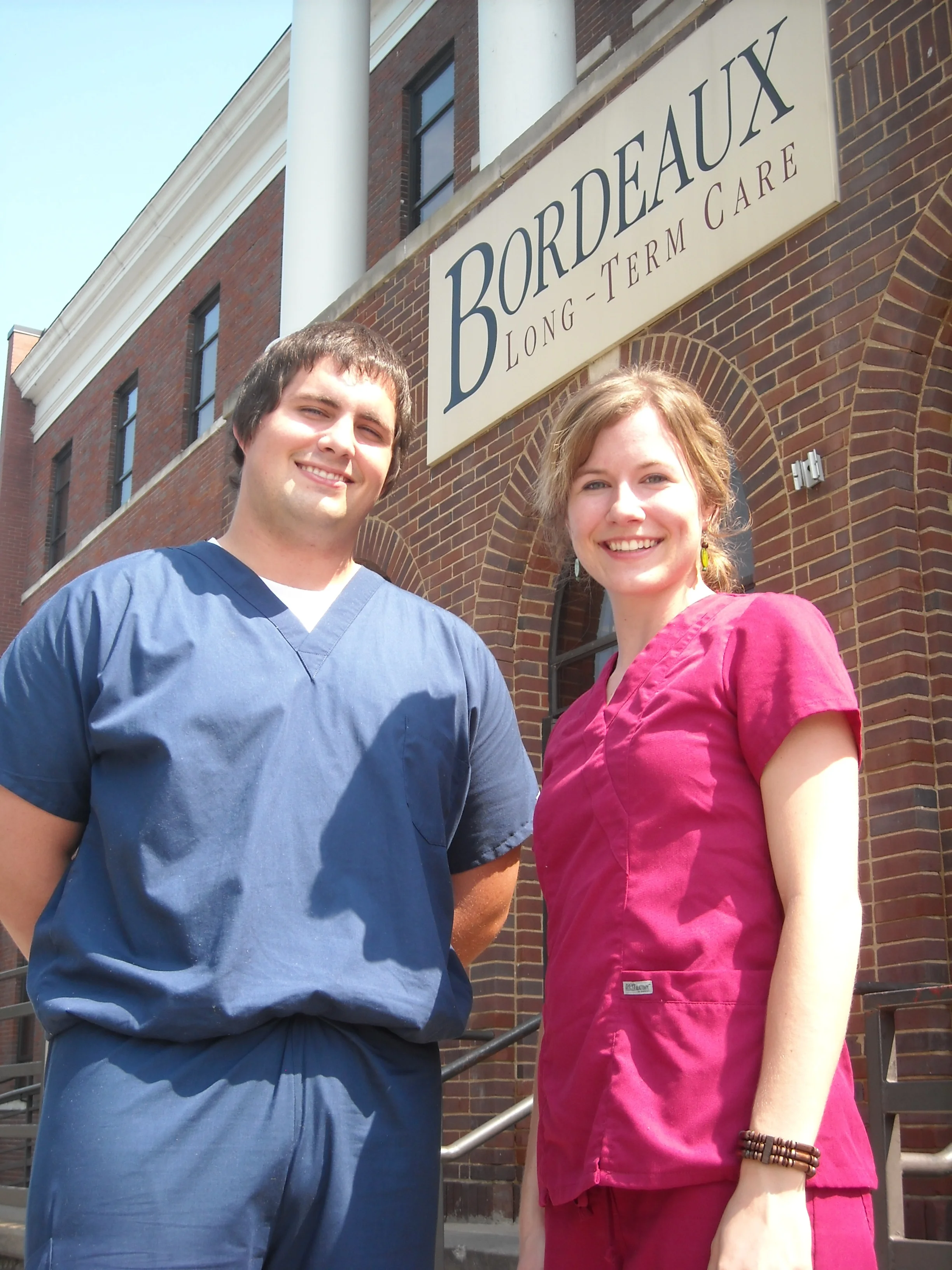 Nick Moore and Julie Cox worked five shifts at Bordeaux Long-Term Care in Nashville, TN, to complete the clinical portion of their nursing assistant training.
